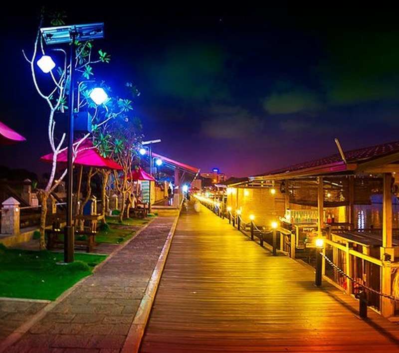 Night city lights in Sri Lanka